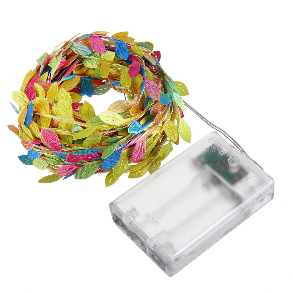 2/3/5/10M Leaves Garland LED String Fairy Lights Halloween Christmas Holidays Party Lamp Decor