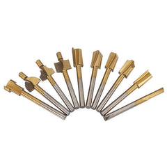 10Pcs 3mm Titanium Coated HSS Router Bit Set 3mm Shank Burr Rotary File Wood Milling Cutter Tool