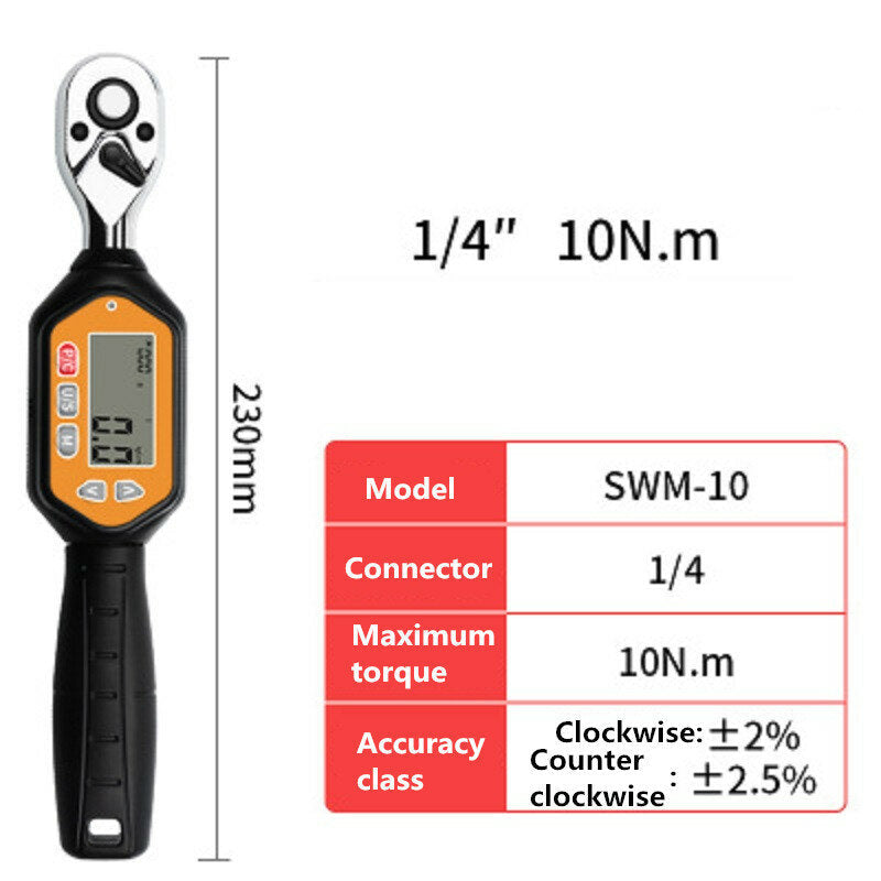 Digital Torque Wrench Electric Display Multifunction Home Car Repair High Precision LED Indicator Easy Read Anti-slip Handle