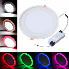 18W RGB Dual Color LED Recessed Ceiling Round Panel Down Light Lamp AC85-265V