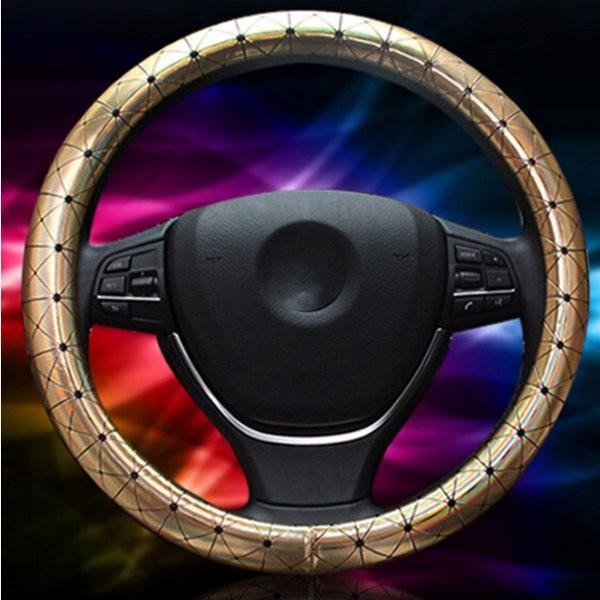 Universal 38cm Car Leather Car Steel Ring Wheel Cover All Seasonsa