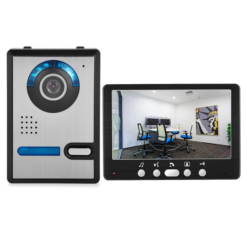 HD 7 inch TFT Color Video Door Phone Intercom Doorbell Home Security Camera Monitor Night Vision System