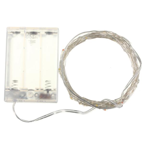 4M 40 LED Silver Wire Fairy String Light Battery Powered Waterproof Xmas Party Decor