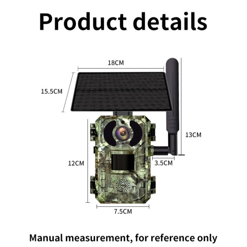 4MP 1440P 4G Wildlife Camera with Solar Panel, PIR Motion Sensor, Waterproof, Night Vision for Hunting and Trail Use
