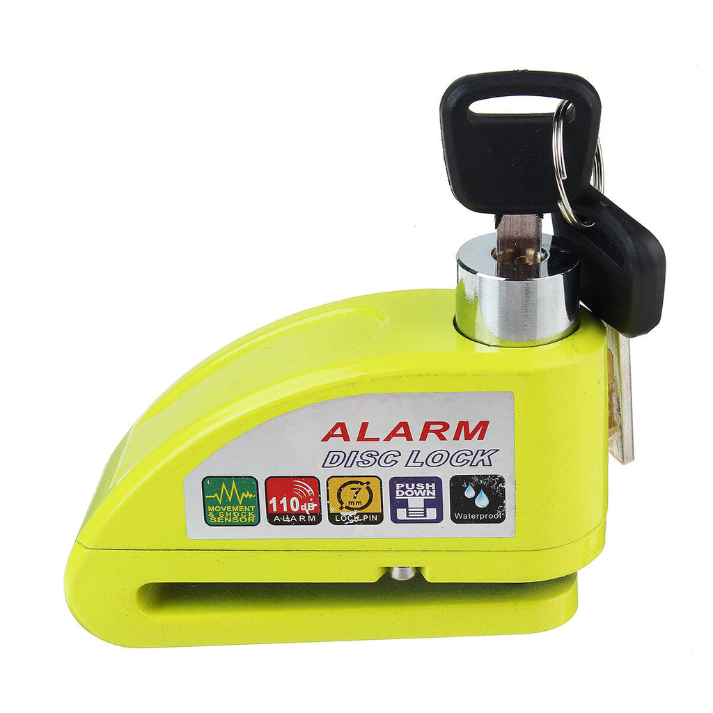 110DB Motorcycle Lock Alarm Disc Wheel Brake Pouch Lock Alarm Kit Bike Scooter Security Anti-theft 2 Keys