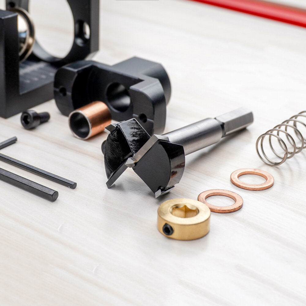 Aluminum Alloy 35mm Hinge Jig with Clamp Forsnter Drill Bit Drilling Guide Kit