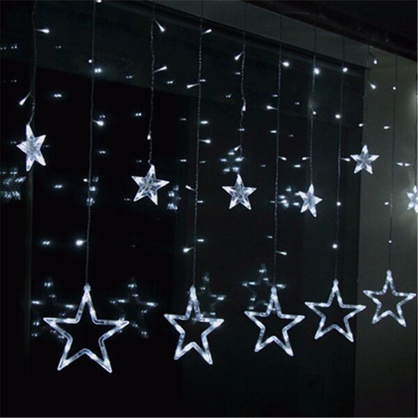 Multi 3.5M 100SMD Five-Pointed Star LED String Curtain Lights Xmas Wedding Decor 220V
