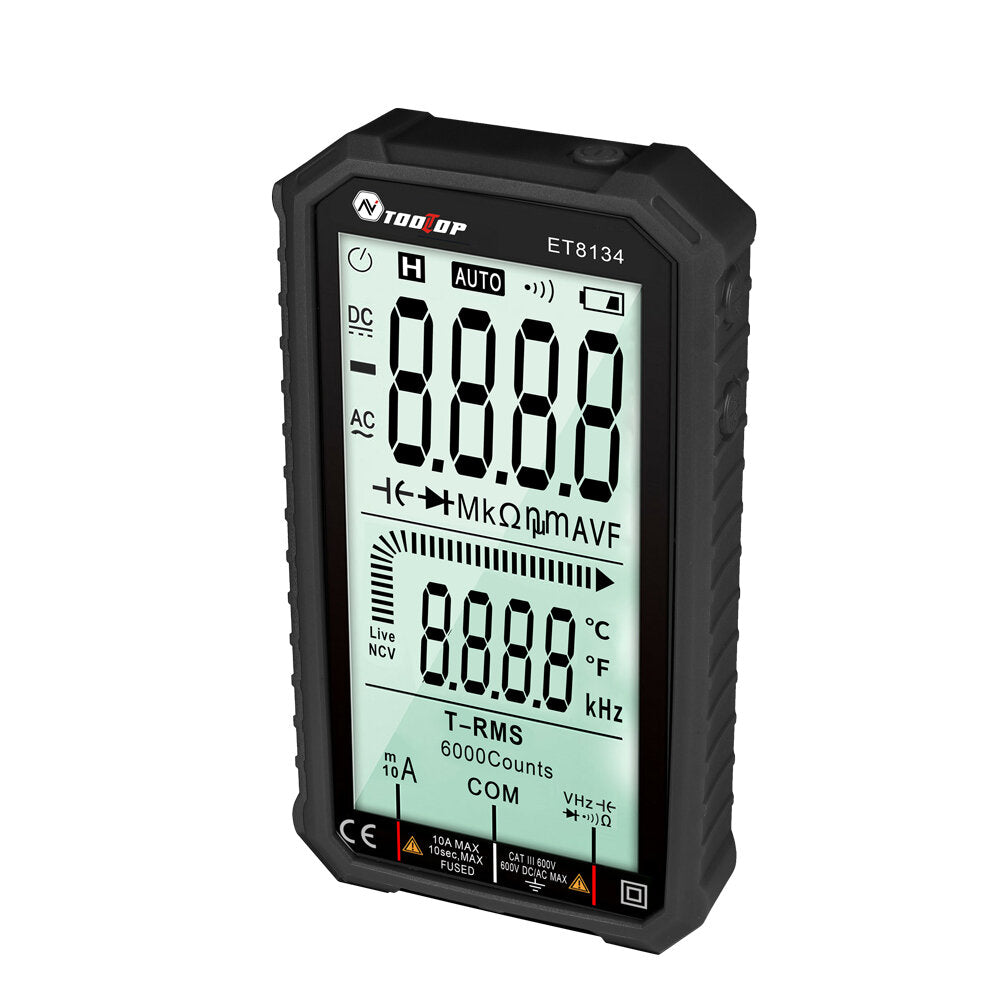 4.7 inch Large LCD Screen Smart True RMS Digital Multimeter Automatic + Manual Measure Resistance Diode Capacitance Temperature Frequency Test