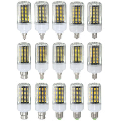 E27 E14 E12E E17 B22 15W 130 SMD 5736 LED Pure White Warm White Cover Corn Bulb AC85-265V