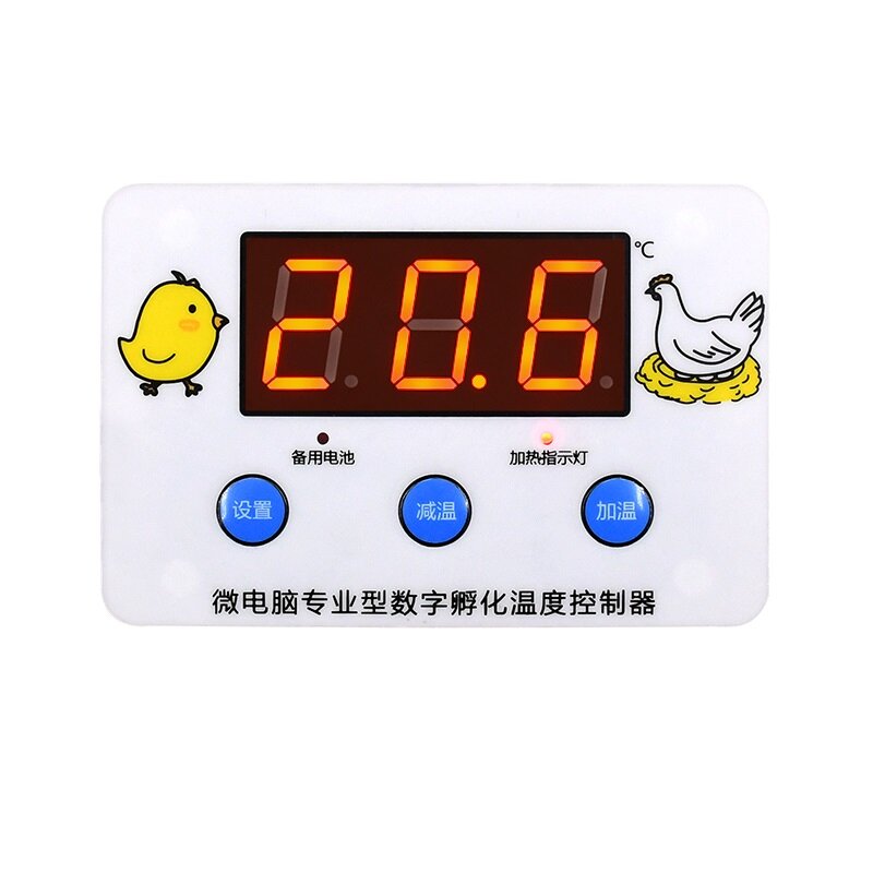 DC 12/24V Professional Digital Display Incubation Thermostat Egg Hatching Temperature Control with Backup Power Supply