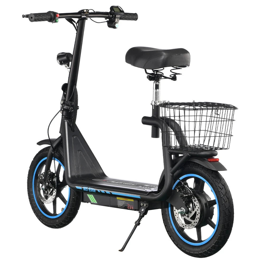 Electric Scooter 48V 13Ah Battery 500W Motor Top Speed 20KM/H 14inch Tires 30KM Max Mileage 120KG Max Load Folding E-Scooter