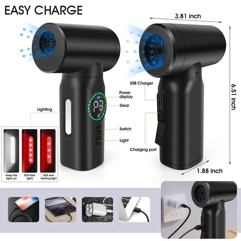 2-in-1 6000mAh Cordless Air Duster & Vacuum - Digital Display, for Keyboard/Computer/Car Cleaning