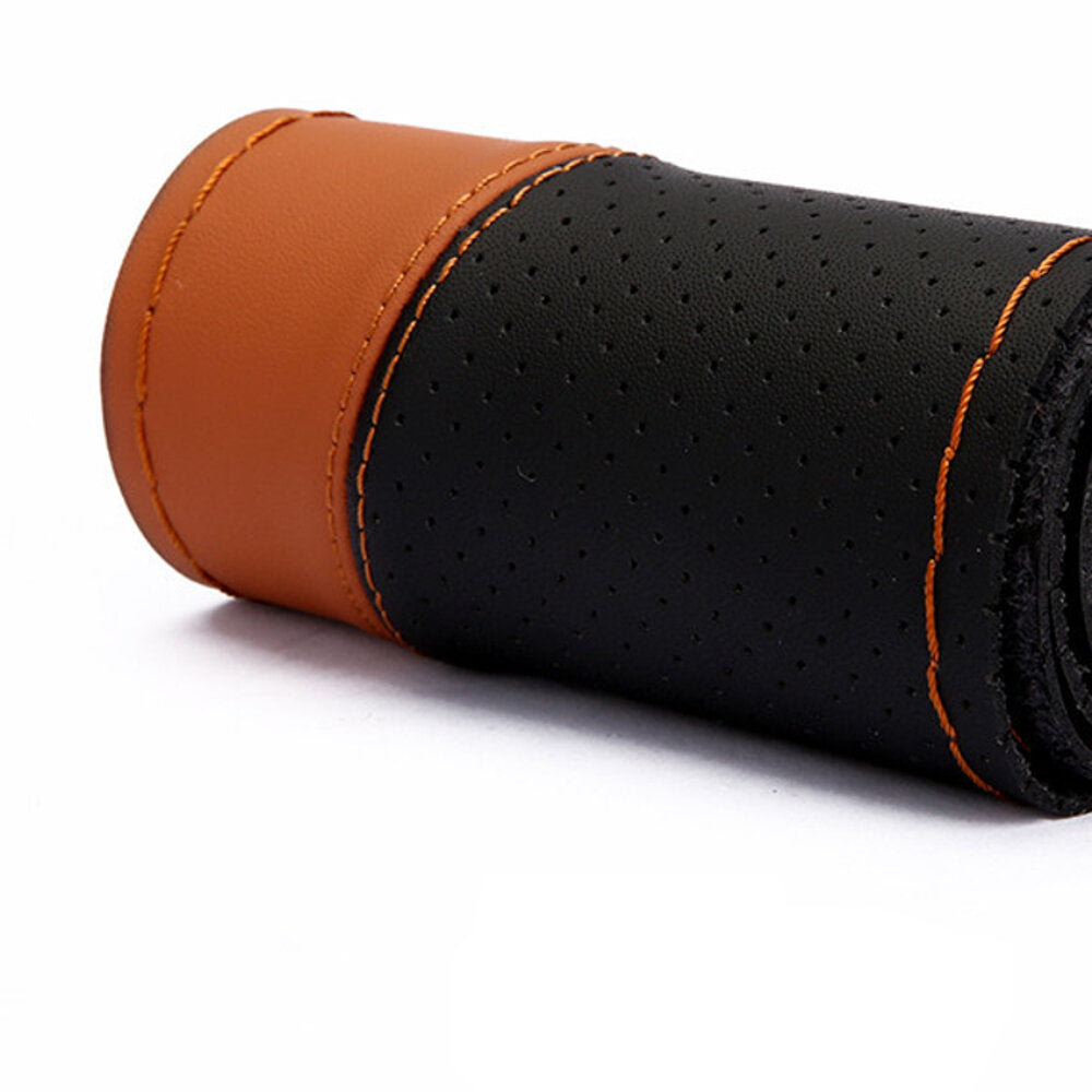 38cm Universal DIY Microfiber Leather Car Steering Wheel Covers Non Slip With Needles and Thread