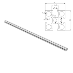 Silver 1000mm Length 3030 Aluminum Profile Extrusion Frame