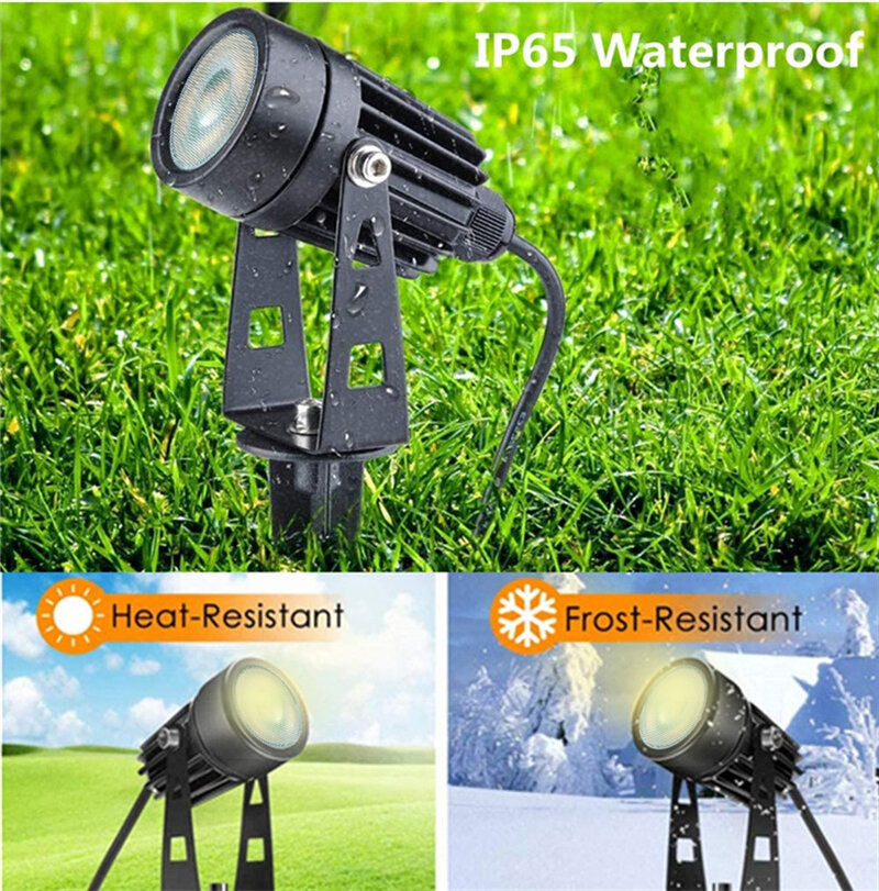 6Pcs RGB LED Garden Spike Lights Outdoor Spotlights Landscape Lamp Remote