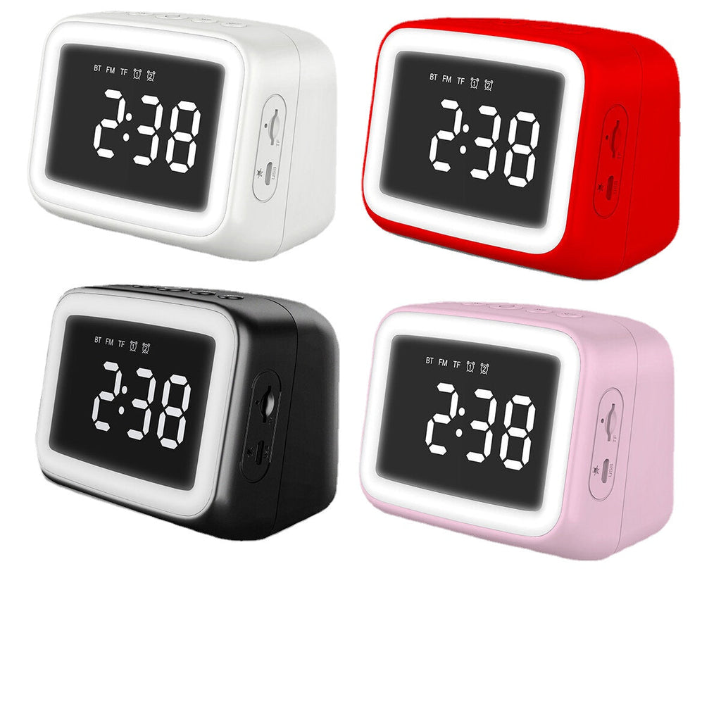 Digital Alarm Clock FM Radio Wireless Bluetooth 5.0 LED Mirror With Speaker