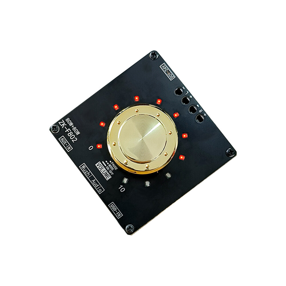 Bluetooth 5.1 Volume Indicator Audio Power Amplifier Module Two-channel Stereo 80W+80W Amplifier Board