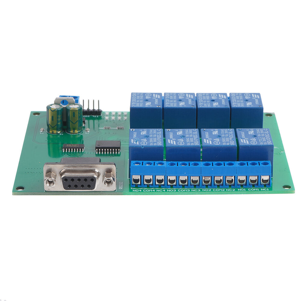 8CH DC 12V RS232 Relay Module Serial Port Remote Control Switch PLC PLC IO Expansion Board