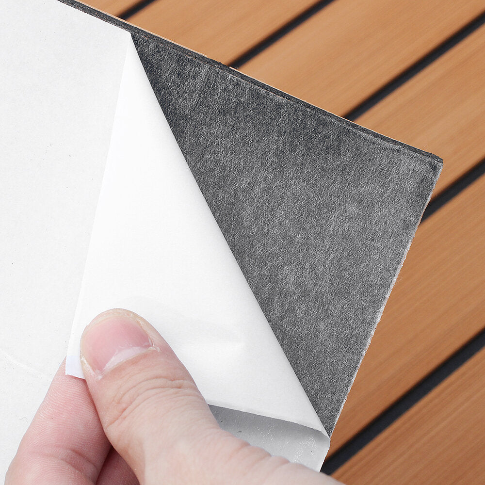 6mm 45x240cm EVA Foam Teak Deck Sheet Self Adhesive Boat Yacht Synthetic Decking Foam Floor Mat Brown With Black Stripes