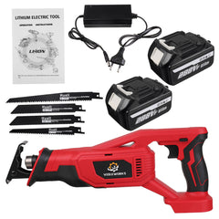18V Brushless Cordless Reciprocating Saw 4 Blades Woodworking Cutting Tool