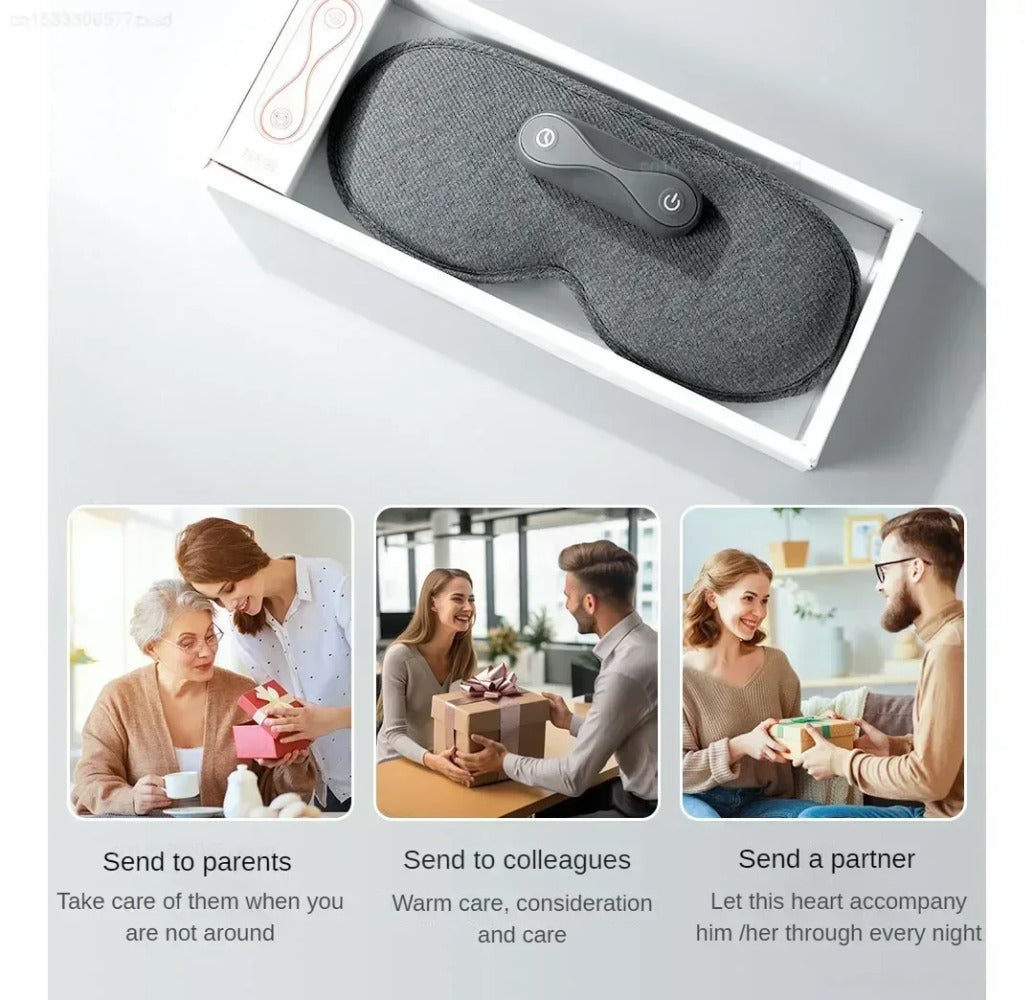 Graphene Heated Eye Mask - Full Shading Relaxing Sleep Aid, Light Gray, Travel-Friendly, 5V, 110g