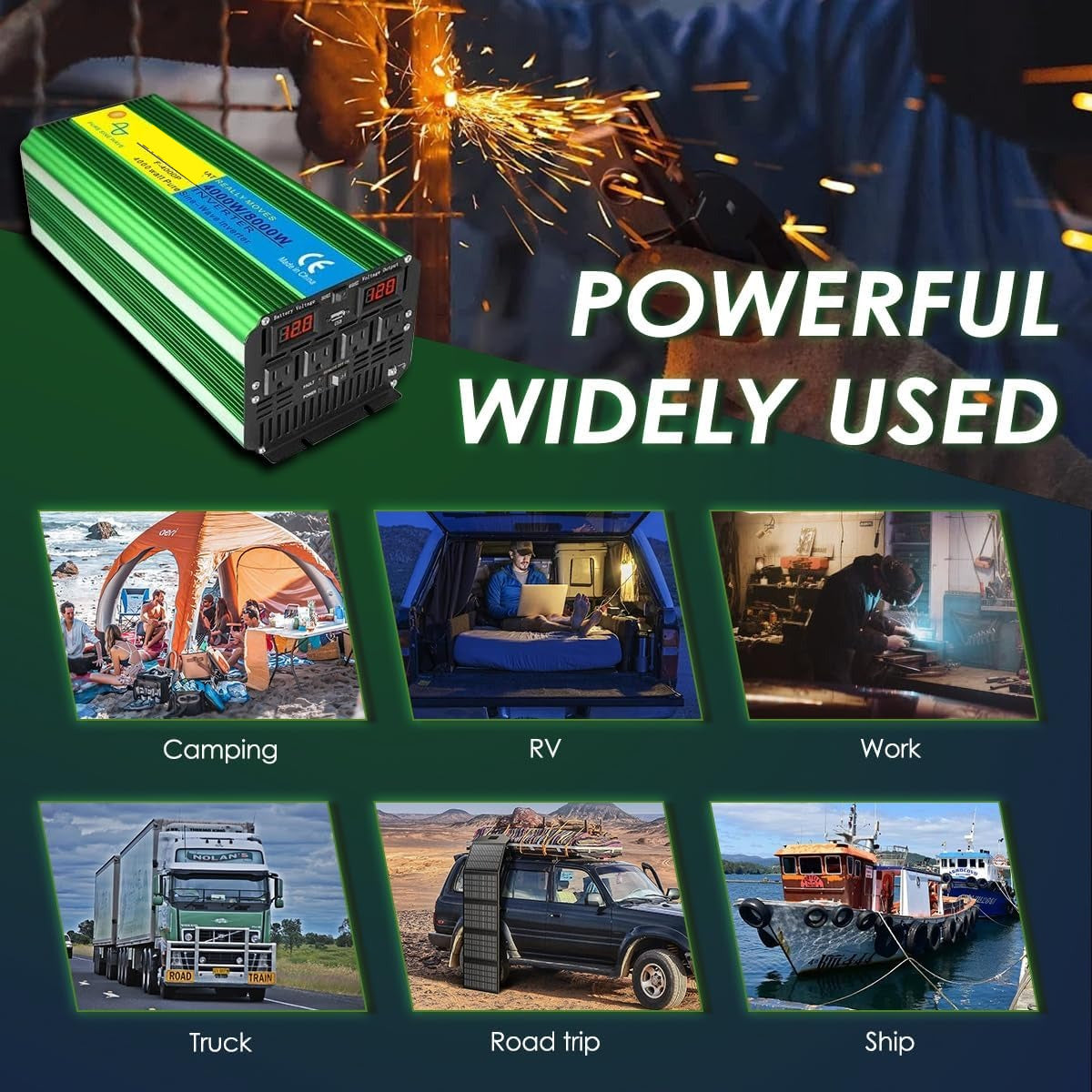 GreenZech Elite 4000W Inverter | 8000W Peak Power | Heavy-Duty Professional Pure Sine Wave Converter