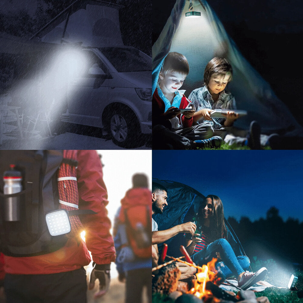 500lm 5700K+4500K+3000K Work Lamp Type-C Charging 5200mAh Power Bank Mini EDC Tactical Flashlight Camping Fishing Climbing with Buckle Ring