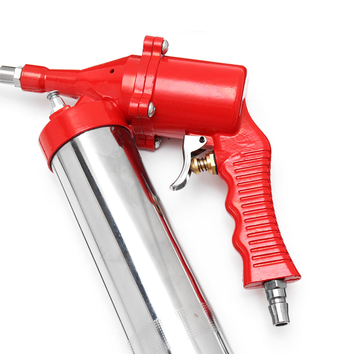 Manual One-Hand Grip Air Pneumatic Compressor Pump Grease Guun Red