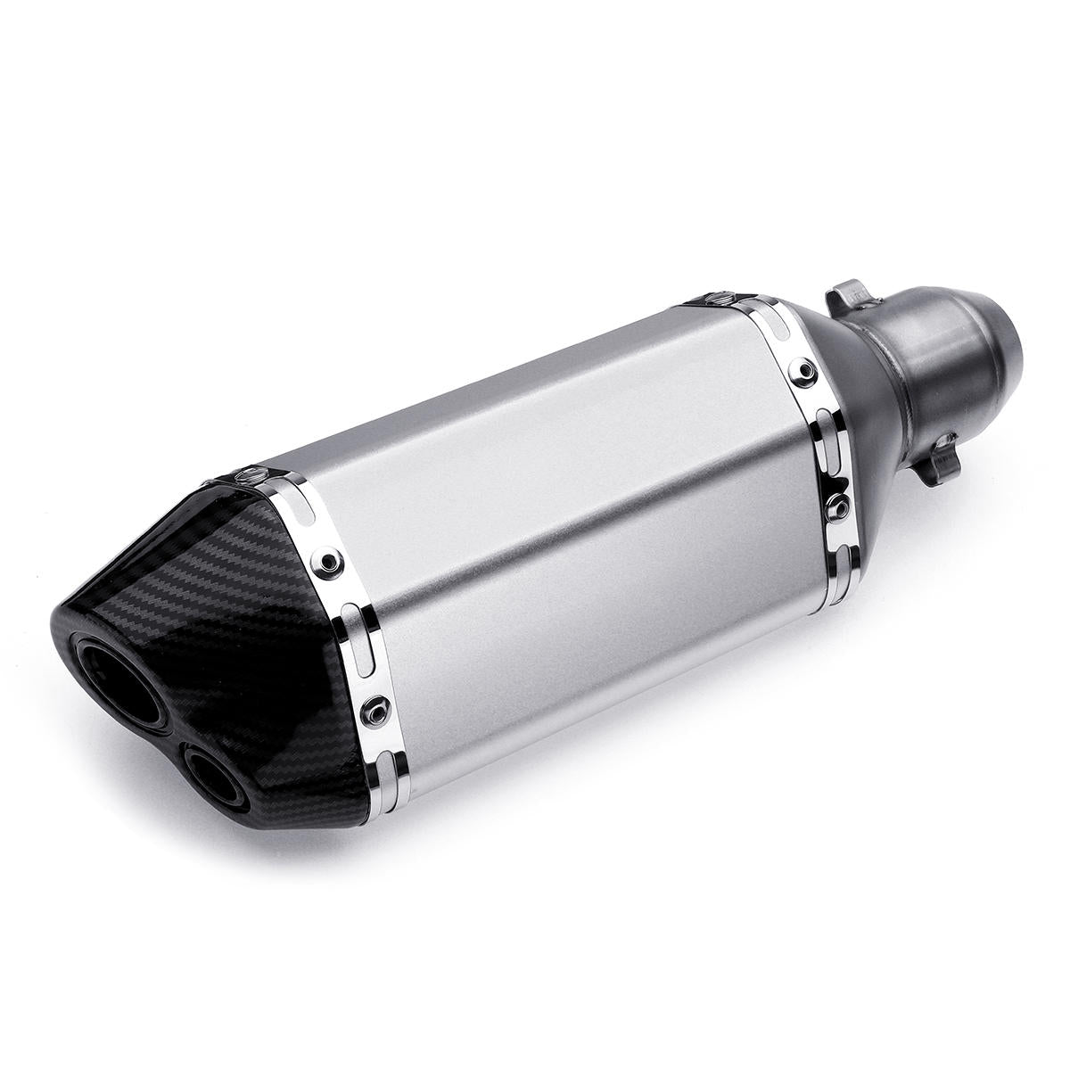 310mm Sliver Universal Motorcycle Dirt Bike ATV Exhaust Muffler Pipe DB Killer 38-51mm