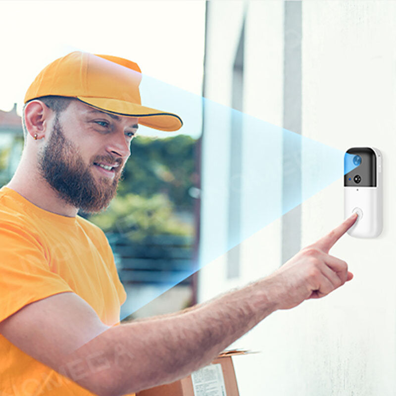WIFI Doorbell Camera 140 Viewing Angle Video Calls Alarm Push PIR Detection Home Security Camera