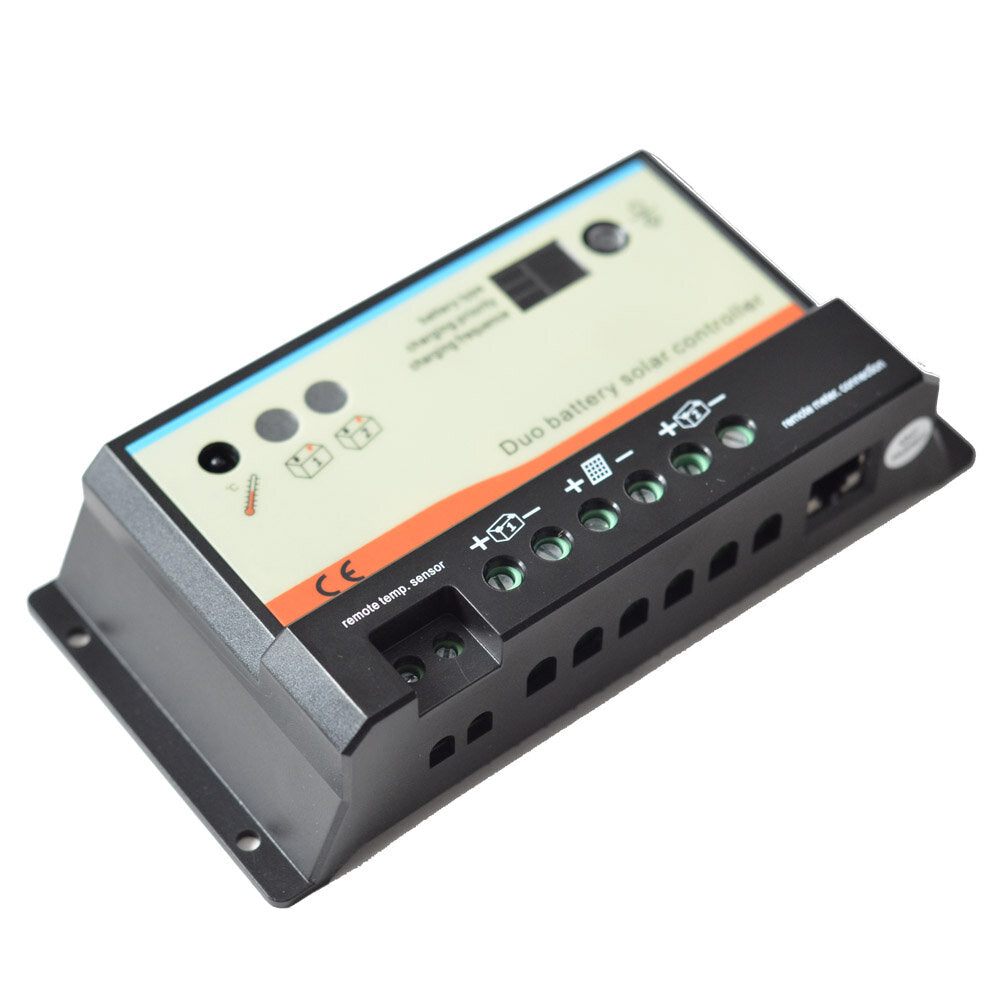 10A 20A12V 24V Dual Battery RV Solar Controller Charger High Efficient PWM Charging Regulator