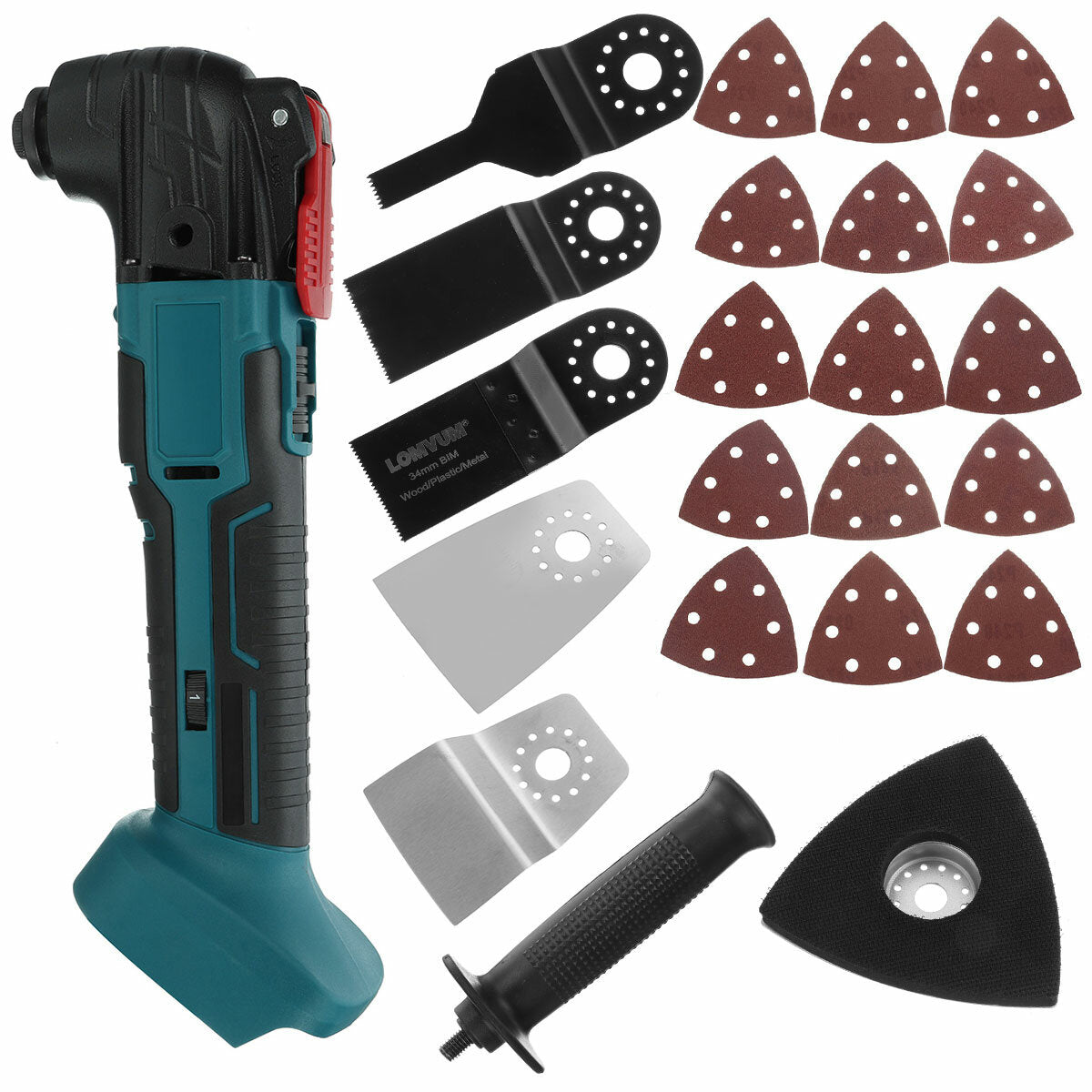 88VF Electric Oscillating Saw Cordless Woodworking Shovel Cutting Trimming Machine W/ None/1/2 Battery