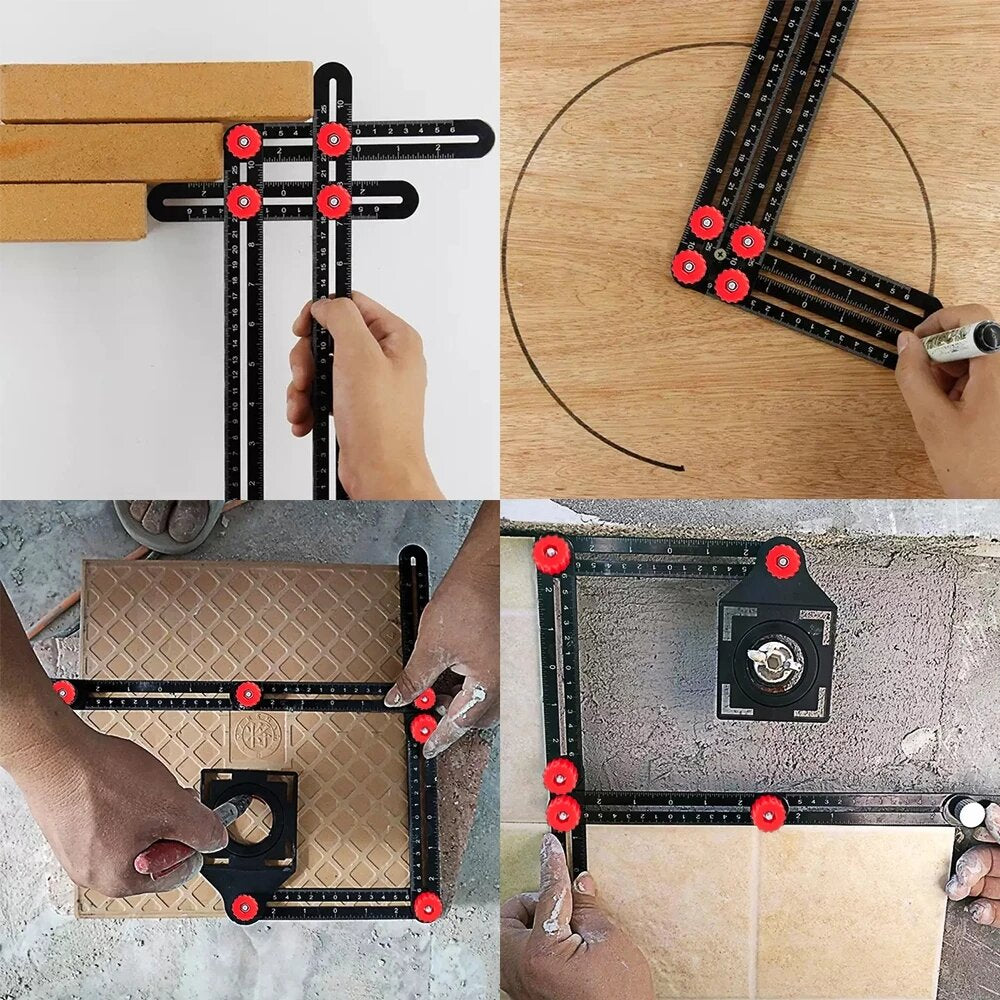 Universal Multi-Angle Measuring Ruler - Durable Aluminum Alloy, Accurate Laser-Etched Marks, Time-Saving Tool for Various Projects