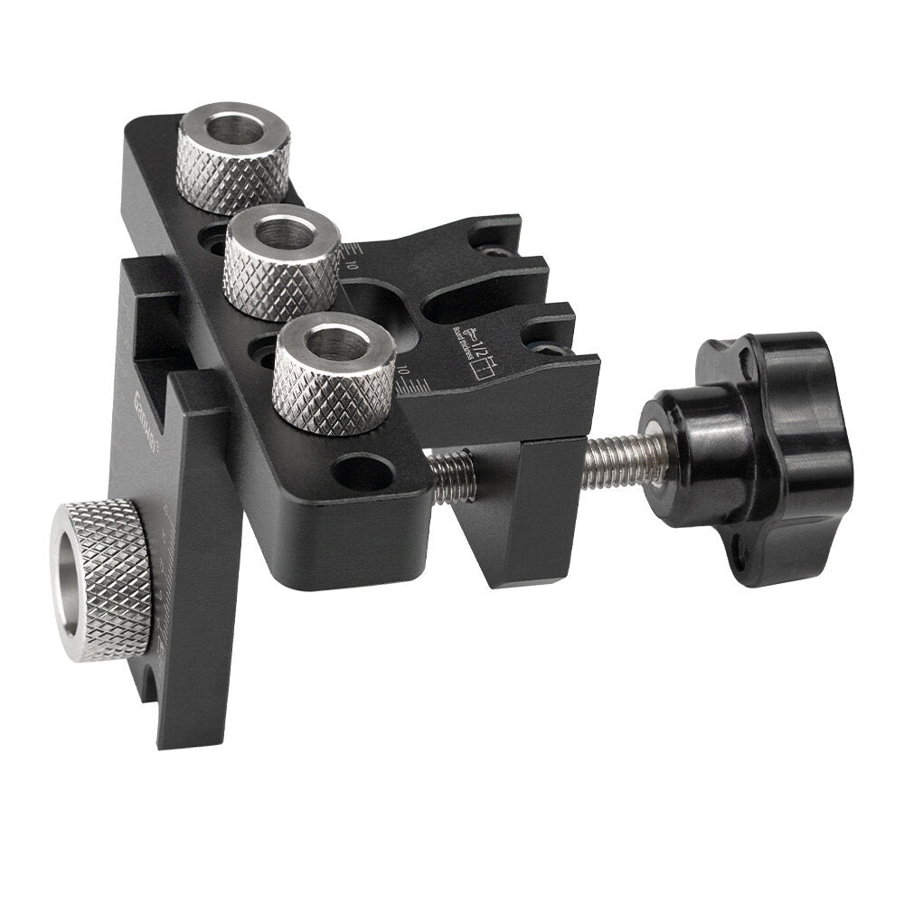 Three-in-One Positioning Hole Puncher for Woodworking - Compact, Durable, CNC Machined, Anodized Finish, 6061 Aluminum Alloy