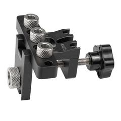 Three-in-One Positioning Hole Puncher for Woodworking - Compact, Durable, CNC Machined, Anodized Finish, 6061 Aluminum Alloy