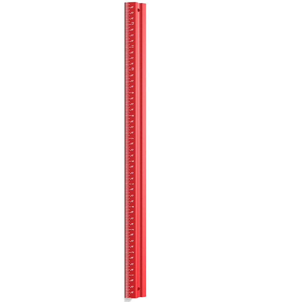 CNC Precision Woodworking Ruler - Durable Aluminum Alloy, V-Shaped, 12" & 330mm, Vertical/Horizontal Measurements