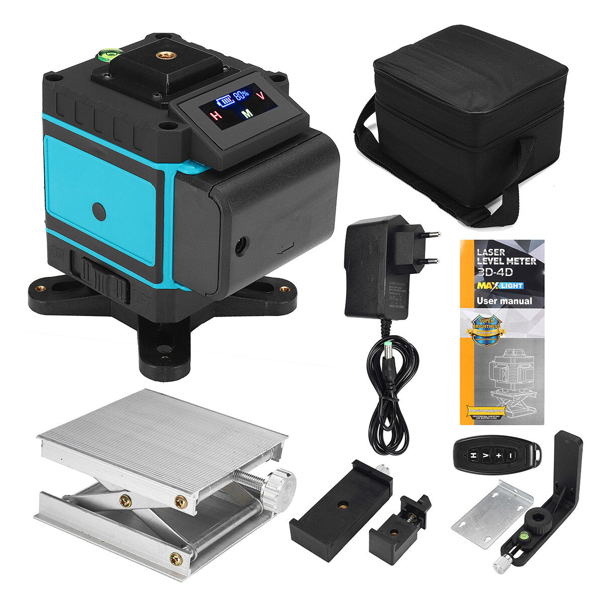 8/12/16 Line 360 Horizontal Vertical Cross 4D Green Light Laser Level Self-Leveling Measure Super Powerful Laser Beam