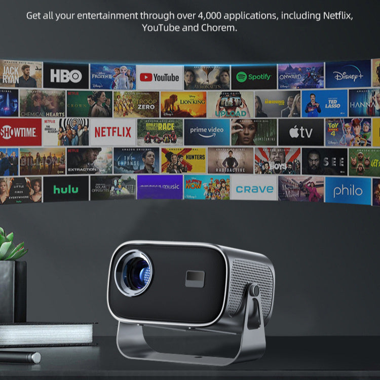Mini LED Projector, Android 11.0, 1080P, Dual 5G WiFi, 390 ANSI Lumens, 160" Screen, Portable Outdoor Movie Theater