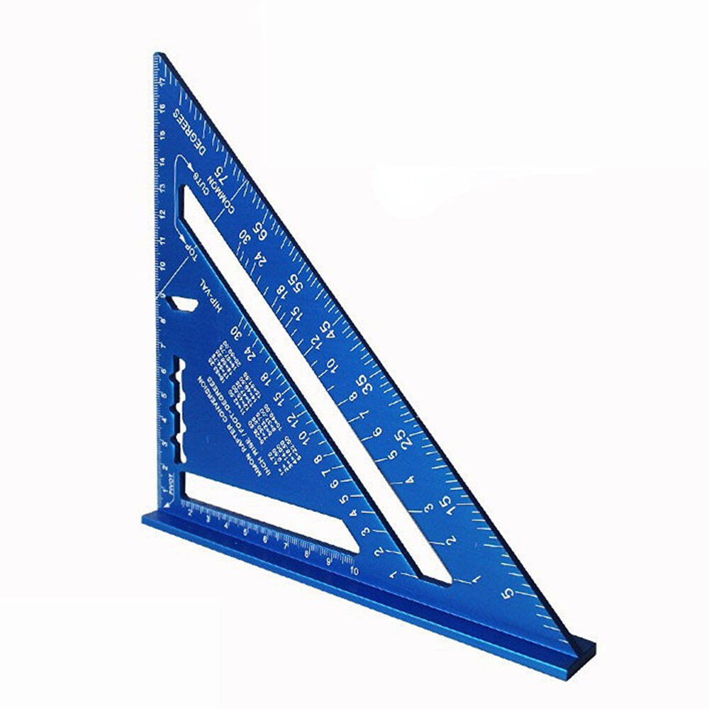 Multi-Function Triangle Ruler - Set Square, Protractor, Line Scriber, Saw Guide - Aluminum Alloy, Double-Sided, Portable