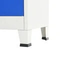 Locker cabinet with 2 doors 90x40x180 cm metal gray and blue