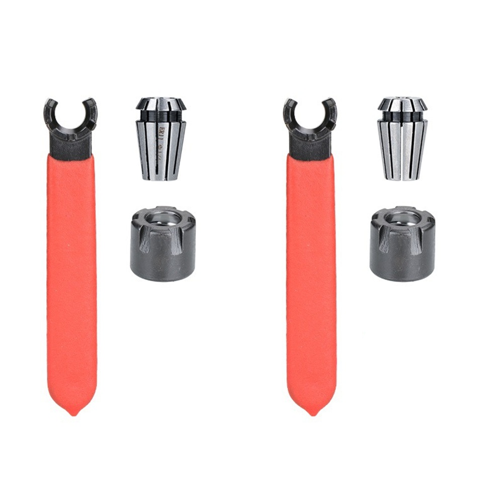 3pcs 1/4 1/8 Inch Collet Chuck M Type Nut with Wrench Spanner Milling Tool Lathe Tools
