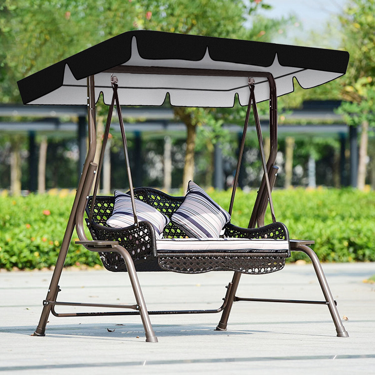 2100D Oxford Cloth Swing Top Cover Swing Awning Waterproof Sun Protection Canopy Outdoor Garden Shade Canopy
