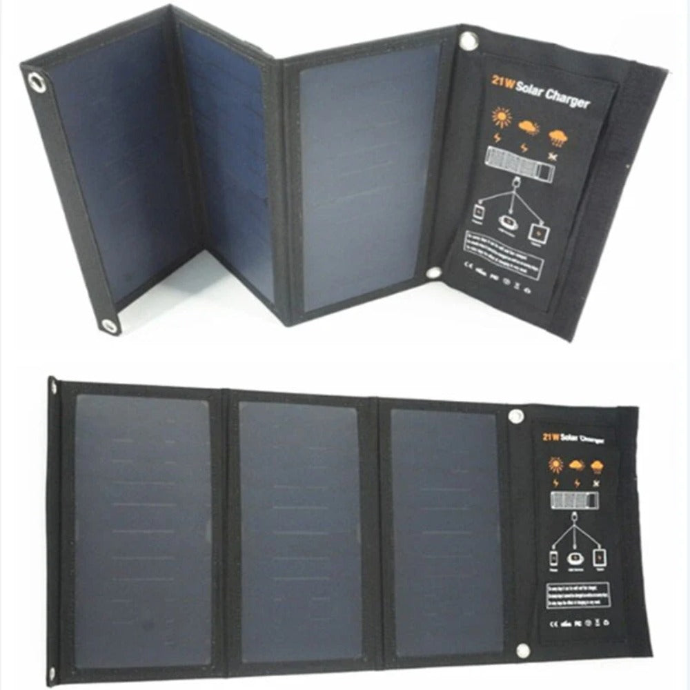 21W Foldable Solar Cells Charger Backpack Monocrystalline Solar Panel Charger with Dual USB Port for Phone Solar Battery