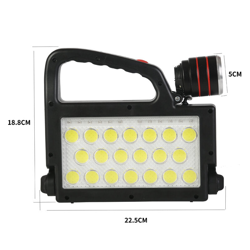 Solar Work Light 6 Modes Lighting USB Solar Recharging Multifunction Warning Spotlight Waterproof LED Hand Lamp