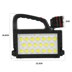 Solar Work Light 6 Modes Lighting USB Solar Recharging Multifunction Warning Spotlight Waterproof LED Hand Lamp