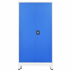 Locker cabinet with 2 doors 90x40x180 cm metal gray and blue