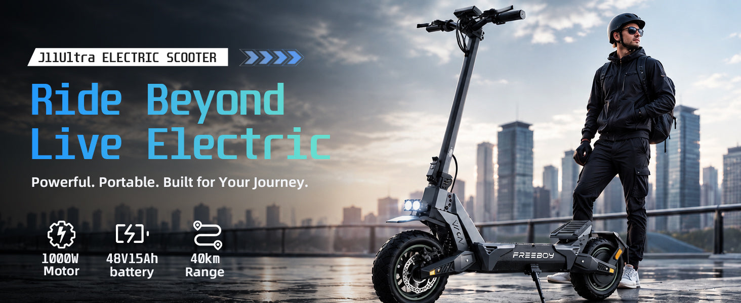 ULTRA Electric Scooter 48V 15Ah 1000W Motor Recommended Top Speed 25KM/H 10 Inch Pneumatic Tire 40KM Mileage 120Kg Max Load