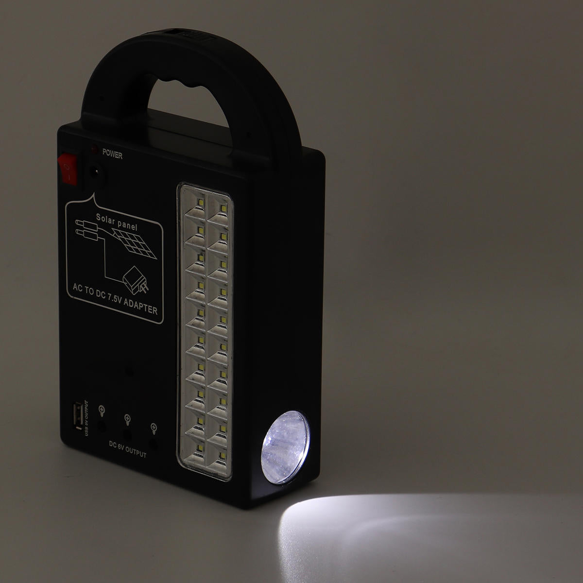 Solar Panel Power System USB Charger Generator + Headlamp +3 LED Bulb Light