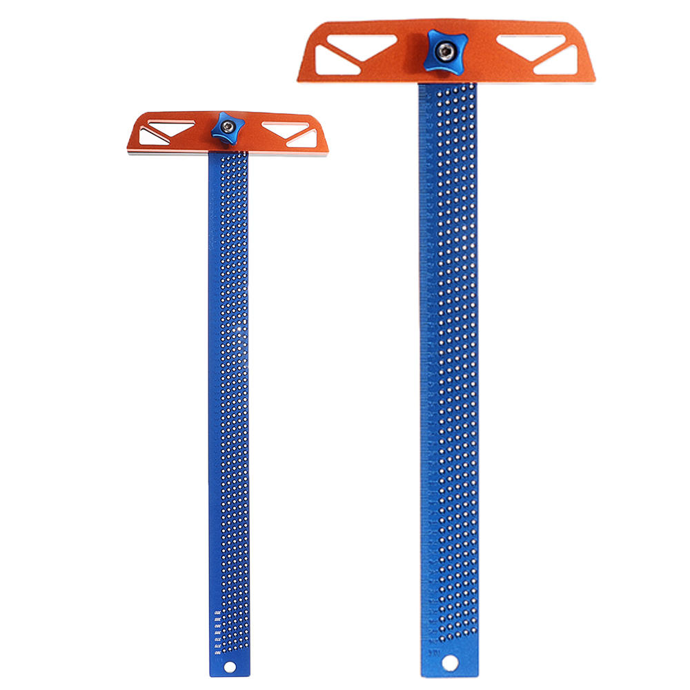 300/400mm Adjustable Angle Woodworking T Ruler Hole Positioning Crossed Marking Gauge Scriber Measuring Tool