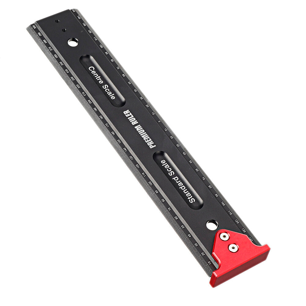 Durable Precision Measuring Ruler with Hook Stop for Woodworking - High Precision, Portable Aluminium Alloy Tool